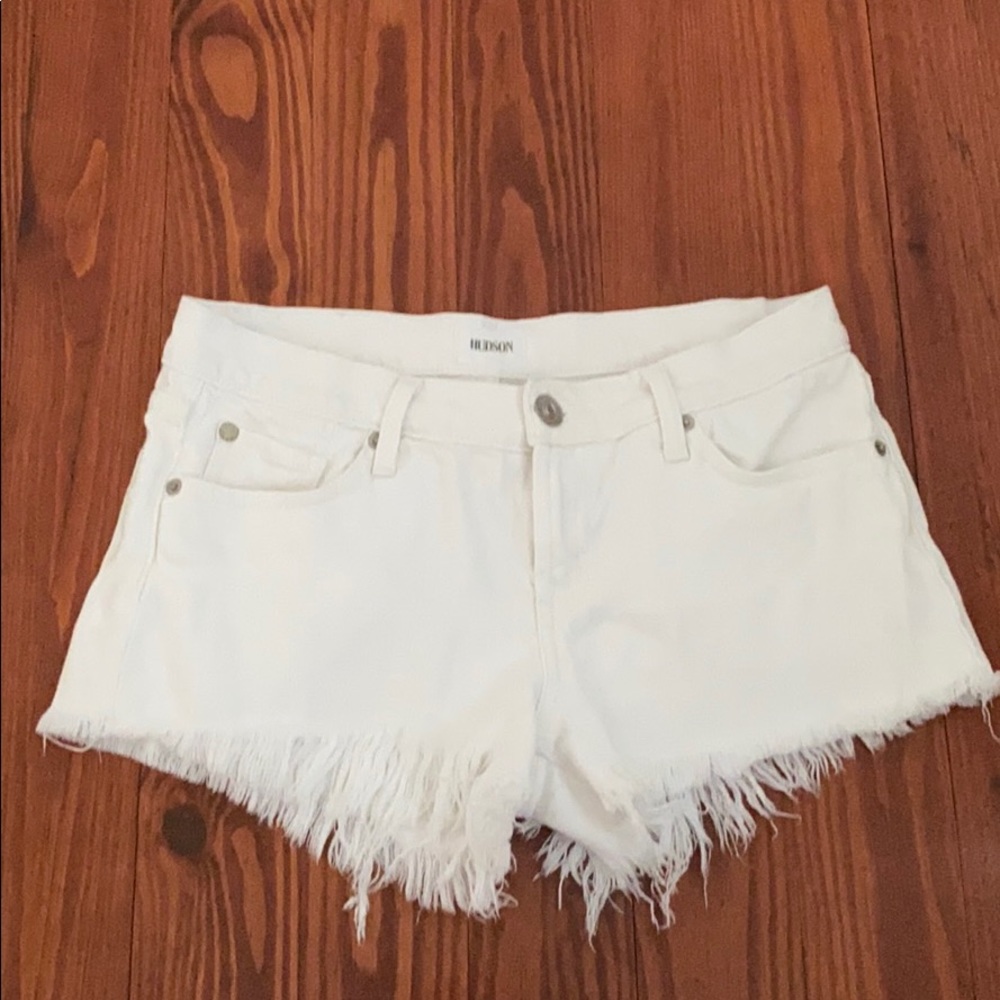 Womens Hudson Kenzie cut off shorts white 25